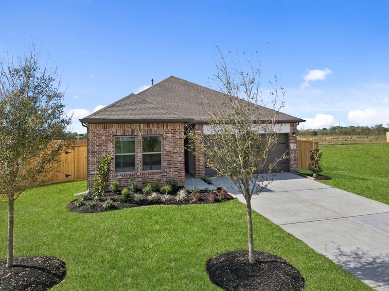Front exterior of a new home in Arabella on the Prairie, Richmond, TX, highlighting curb appeal (Image 21).