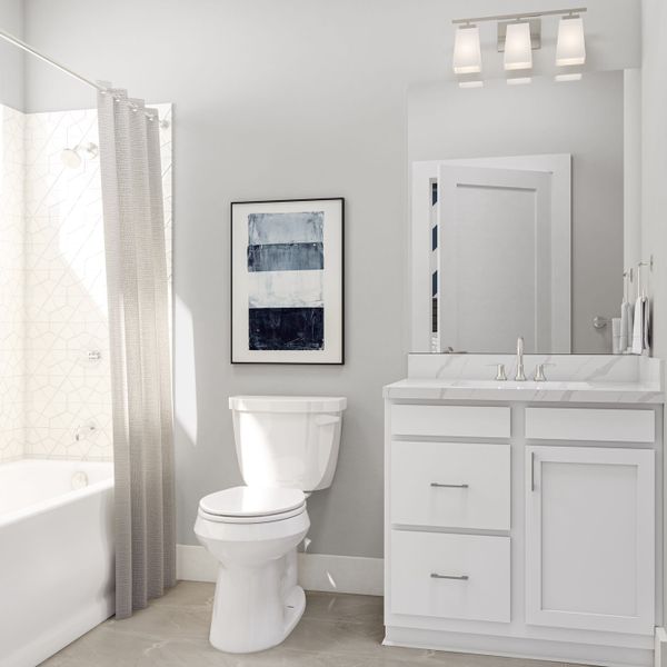 Representative furnished interior of a home built from the Seville by Tri Pointe Homes in Woodson’s Reserve, Spring (Image 16).