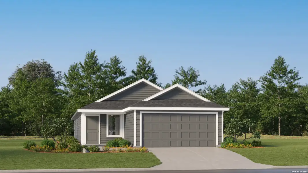 Front exterior of a new home in Willow Point, San Antonio, TX, highlighting curb appeal (Image 24).