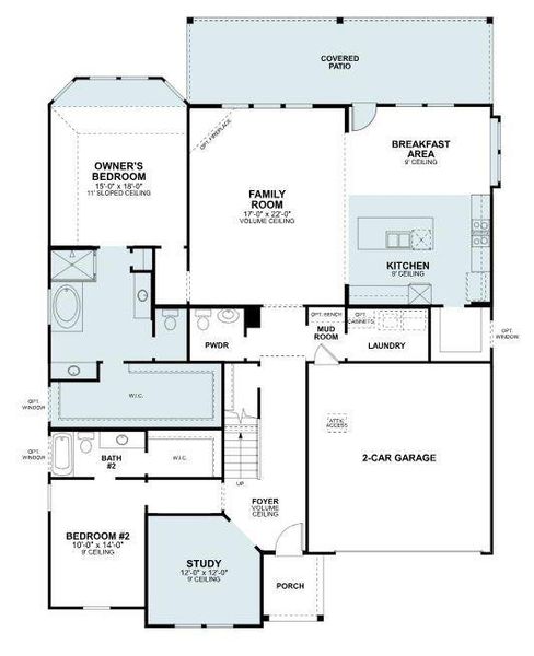 2D floor plan layout of this home in Lilyana, Celina, TX (Image 3).