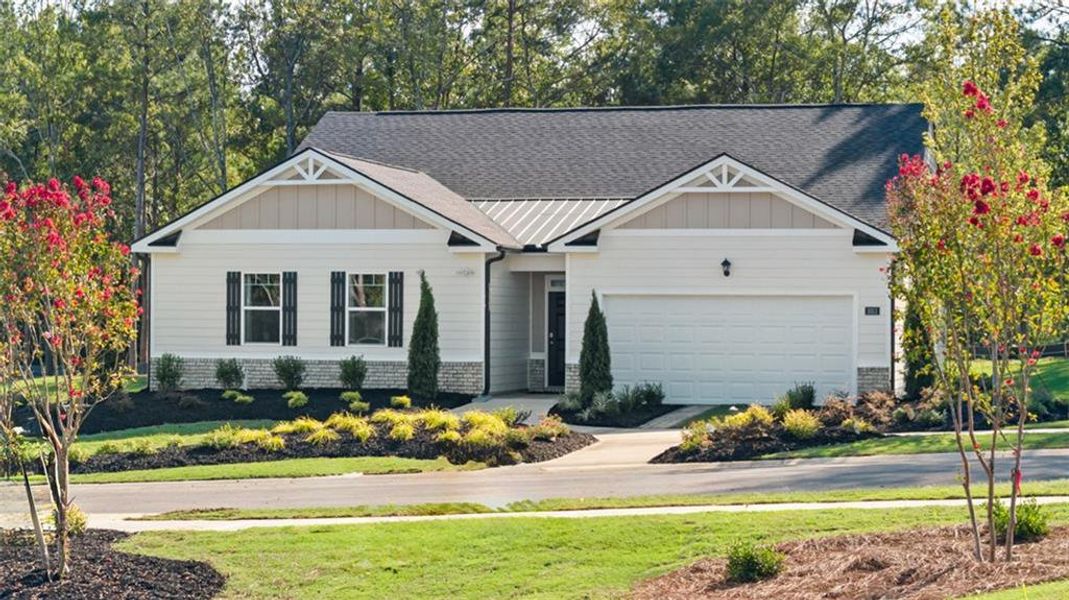 Front exterior of a new home in Jackson Landing, Jefferson, GA, highlighting curb appeal (Image 24).