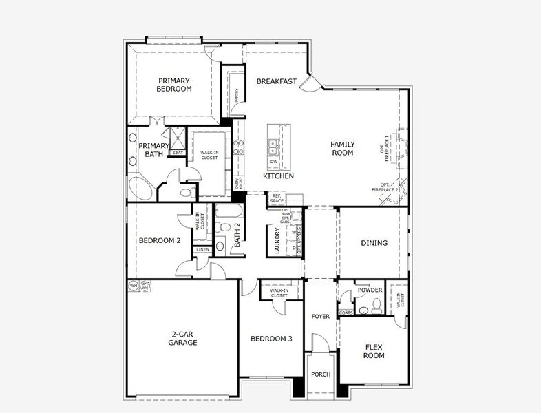 2D floor plan layout of this home in Abe’s Landing, Granbury, TX (Image 2). 2D floor plan layout of this home in Abe’s Landing, Granbury, TX (Image 2).