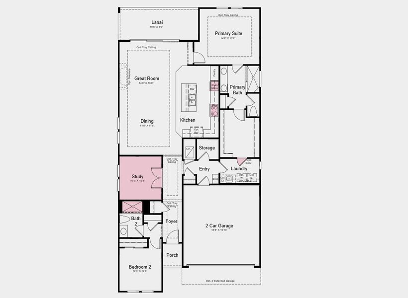 2D floor plan layout of this home in Esplanade at St. Marys, St. Marys, GA (Image 3).