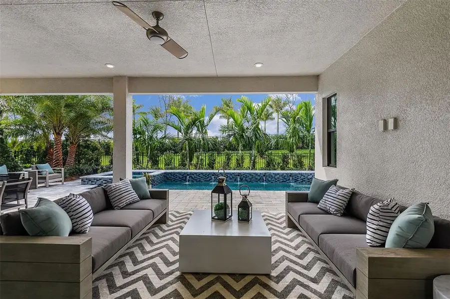 Exterior details and patio area of a home in Cresswind Lakewood Ranch, Lakewood Ranch (Image 20).