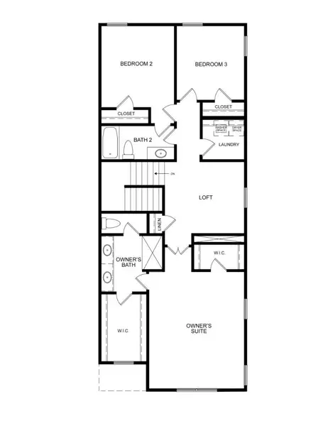 2D floor plan layout for the The Isaac by Direct Residential Communities in Solterra Texas, Mesquite, TX (Image 4).