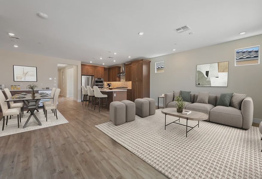 Virtually Staged Trilogy Ridgecrest Flourish HS 132 Great Room - 4 of 22 Virtually Staged Trilogy Ridgecrest Flourish HS 132 Great Room - 4 of 22