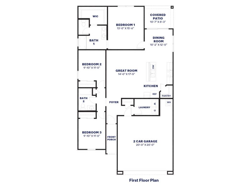 2D floor plan layout for the Baxter by D.R. Horton in Upper Canyon, Phoenix, AZ (Image 5).