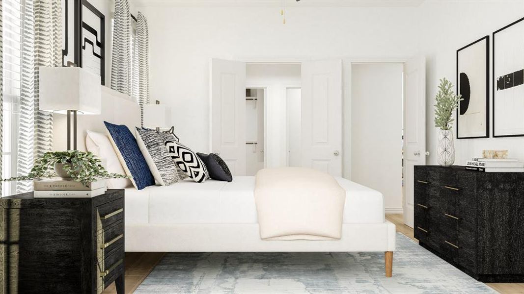 Bedroom featuring wood-type flooring