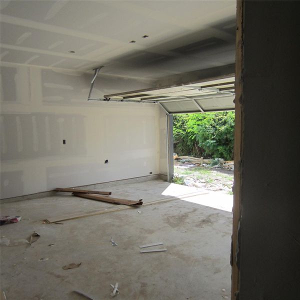 Ground level garage.