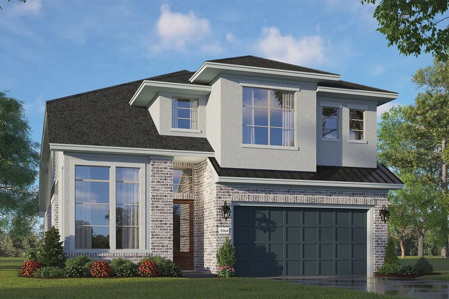 Representative exterior photo of a completed home built from the Lorne by Chesmar Homes in Mulberry Farms, Santa Fe, TX (Image 20).