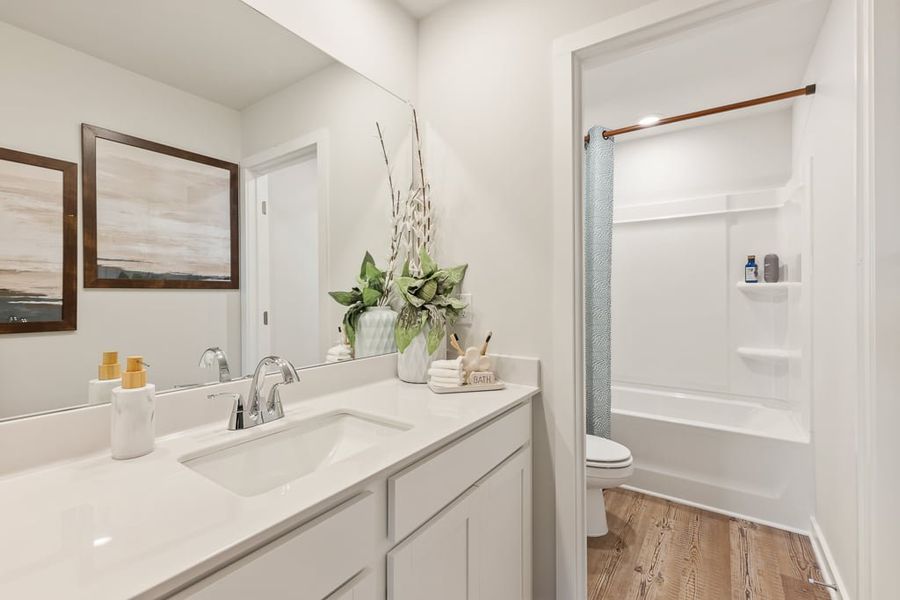 A bathroom with a sink and a toilet.
