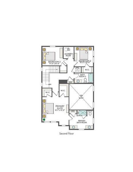 2D floor plan layout for the Republic by Tri Pointe Homes in Paley Park at Easton Park, Austin, TX (Image 5). 2D floor plan layout for the Republic by Tri Pointe Homes in Paley Park at Easton Park, Austin, TX (Image 5).