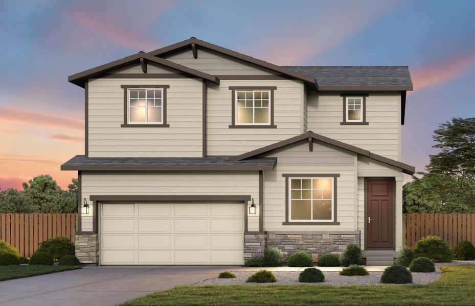 Representative exterior photo of a completed home built from the Topaz by Pulte Homes in Wolf Creek Run West, Strasburg, CO (Image 15).