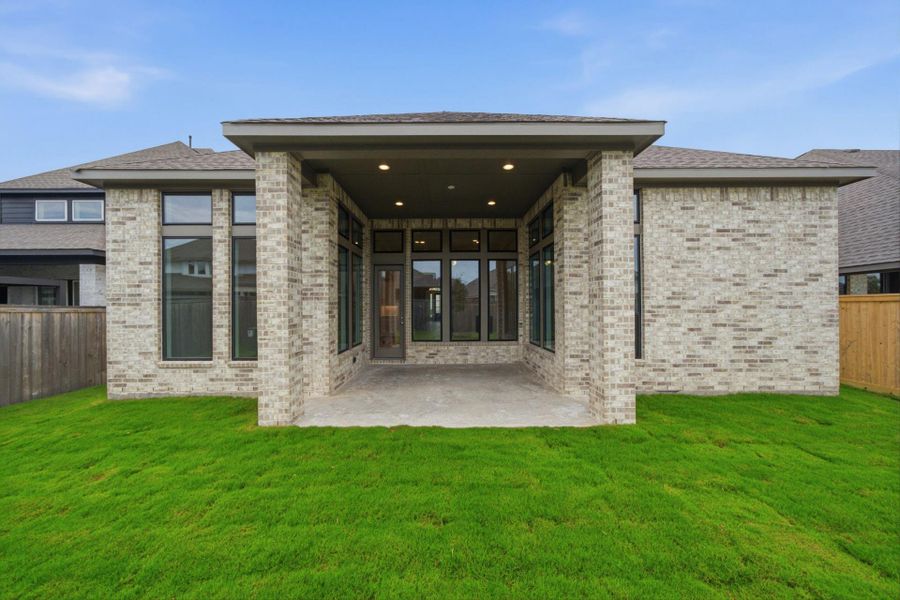 Exterior details and patio area of a home in Bridgeland 50′, Cypress (Image 22).
