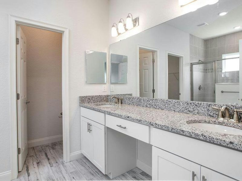 An optional bath layout offers an oversized shower (no tub) - Willow II with Loft by Highland Homes