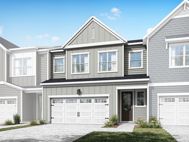 Representative exterior photo of a completed home built from the Silas by Tri Pointe Homes in The Townes at Willow Park, Cary, NC (Image 11).