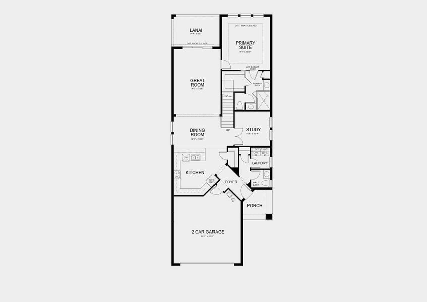 2D floor plan layout for the Anastasia by Taylor Morrison in Lochside, Mount Dora, FL (Image 5).
