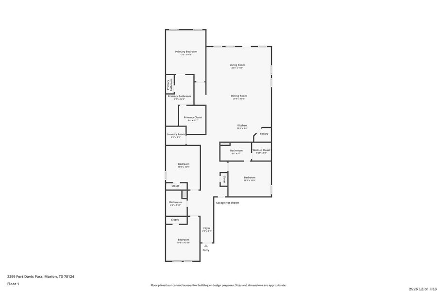 2D floor plan layout of this home in Grace Valley, Cibolo, TX (Image 3).