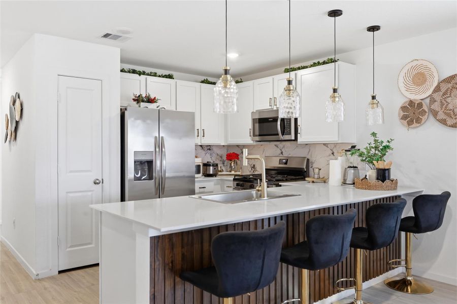 Spacious seating area in the kitchen area with upgraded design under the countertop