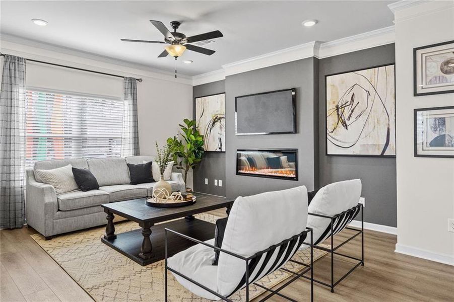 Furnished interior view inside a new home in Trinity Station, Auburn (Image 3).
