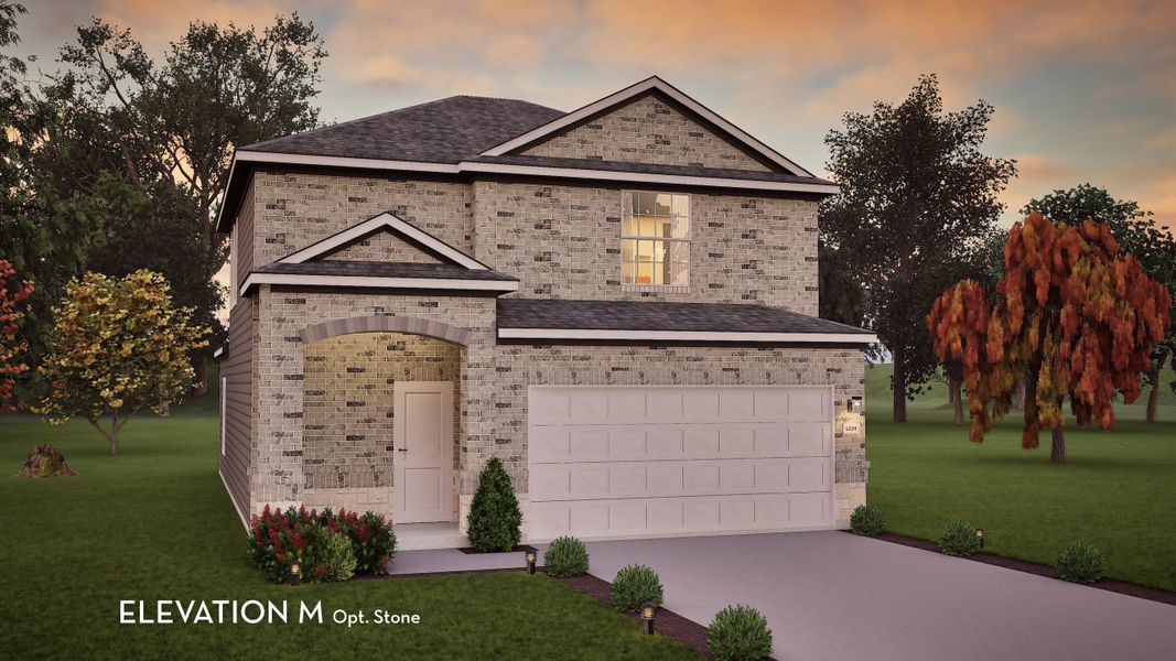 Representative exterior photo of a completed home built from the Elm by CastleRock Communities in The Pines at Seven Coves, Willis, TX (Image 19).