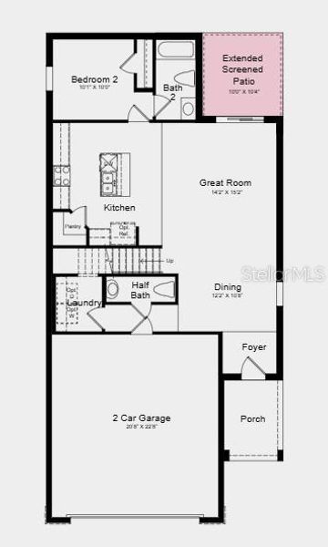 2D floor plan layout of this home in Coasterra Community Group Page, Palmetto, FL (Image 3).
