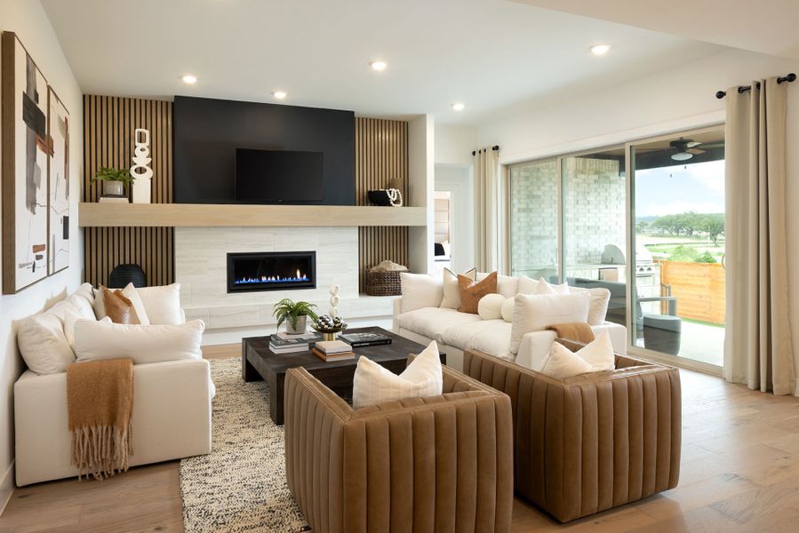 Furnished interior view inside a new home in Bluffview Reserve, Leander (Image 8). Furnished interior view inside a new home in Bluffview Reserve, Leander (Image 8).