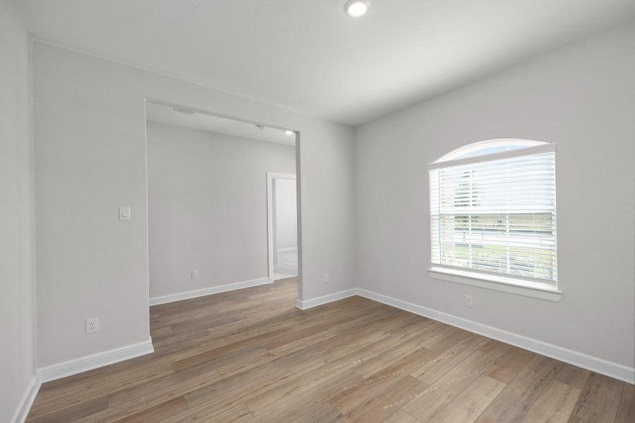 The formal dining room is located at the front of the home and is across the hall from the kitchen. The formal dining room is located at the front of the home and is across the hall from the kitchen.