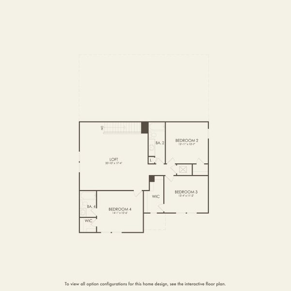 2D floor plan layout for the Winthrop by Pulte Homes in Canopy Preserve, Deland, FL (Image 4).