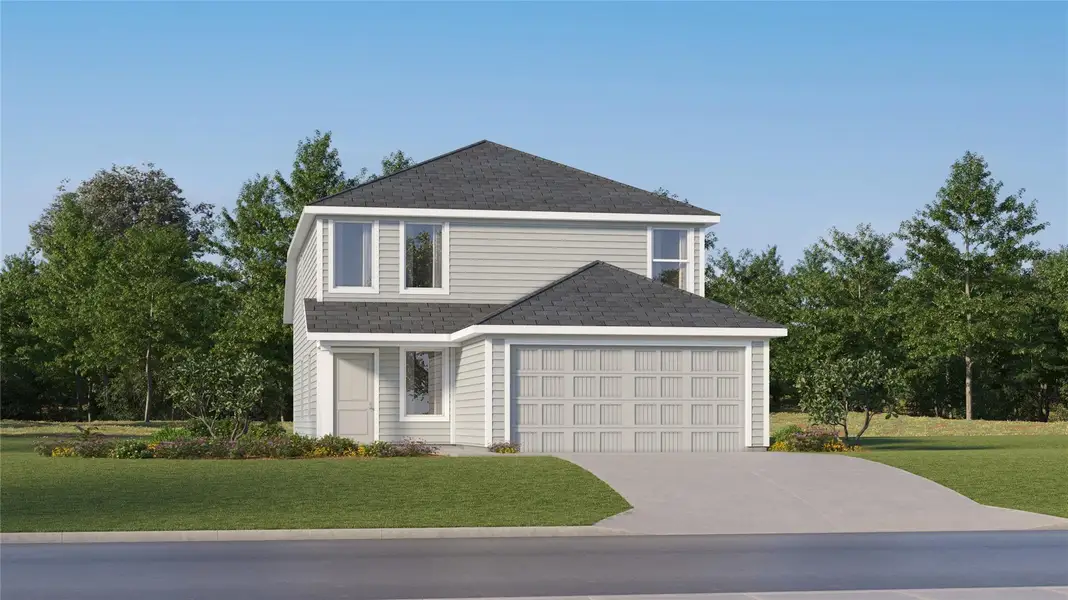Front exterior of a new home in Avalon Ridge, Conroe, TX, highlighting curb appeal (Image 1). Front exterior of a new home in Avalon Ridge, Conroe, TX, highlighting curb appeal (Image 1).