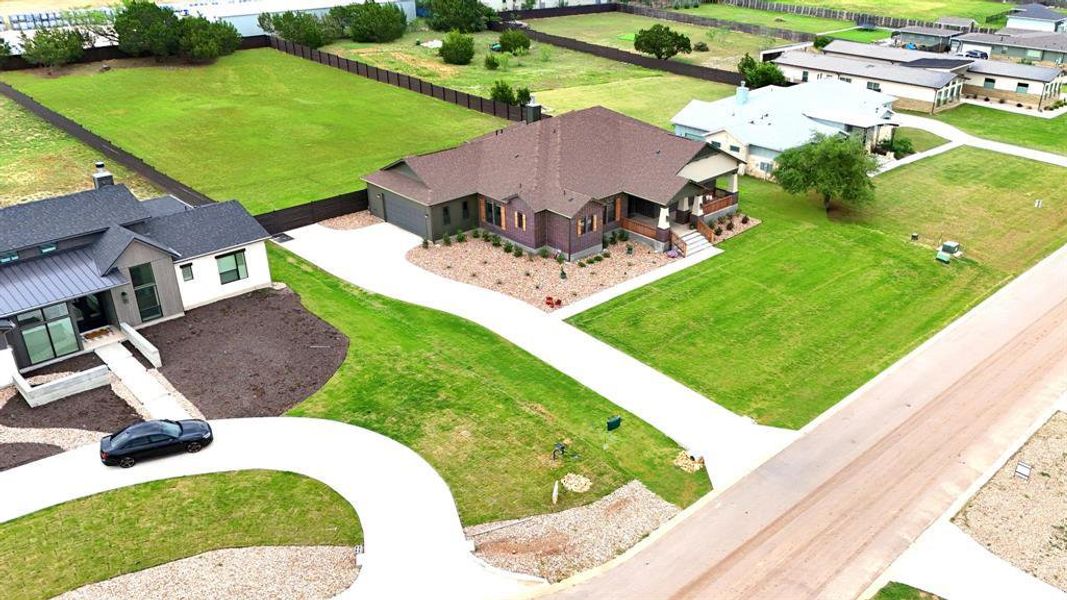 Aerial view of residential area
