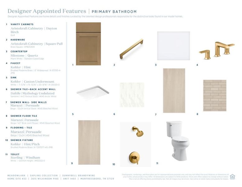 Sample of building materials used in homes in Meadowlark, Murfreesboro (Image 11).