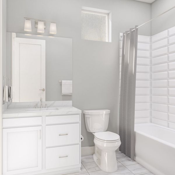 Representative furnished interior of a home built from the Seville by Tri Pointe Homes in Woodson’s Reserve, Spring (Image 18).