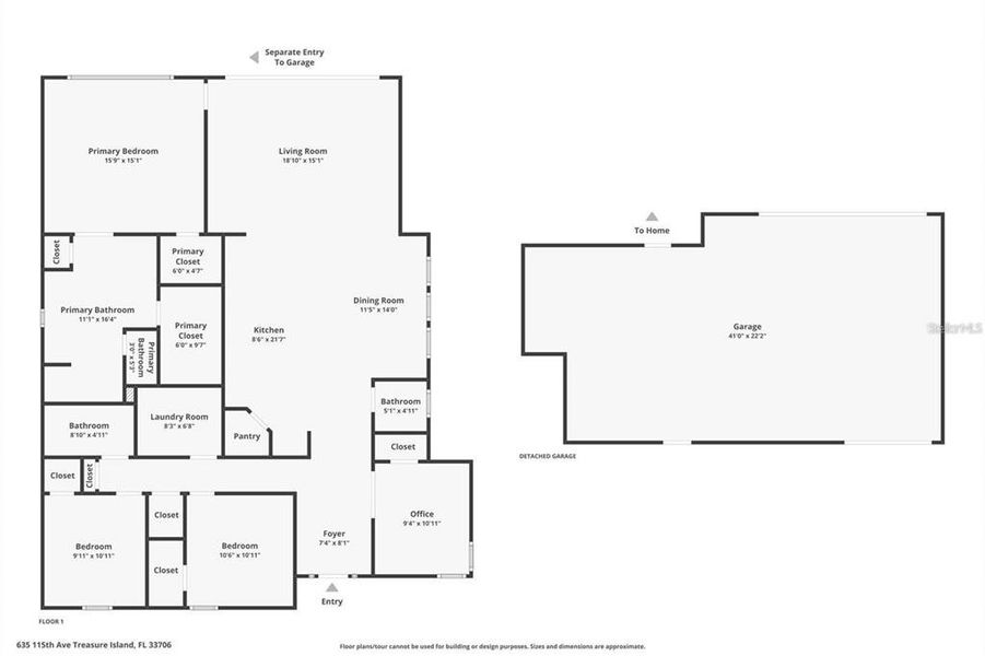 2D floor plan layout of this home in , Treasure Island, FL (Image 4).