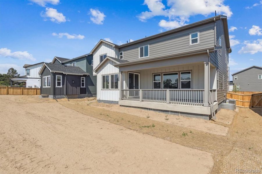 Exterior details and patio area of a home in Prestige Collection at Parkdale Commons, Lafayette (Image 2). Exterior details and patio area of a home in Prestige Collection at Parkdale Commons, Lafayette (Image 2).