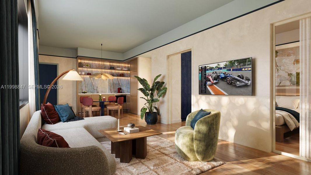 Furnished interior view inside a new home in , Miami (Image 5).