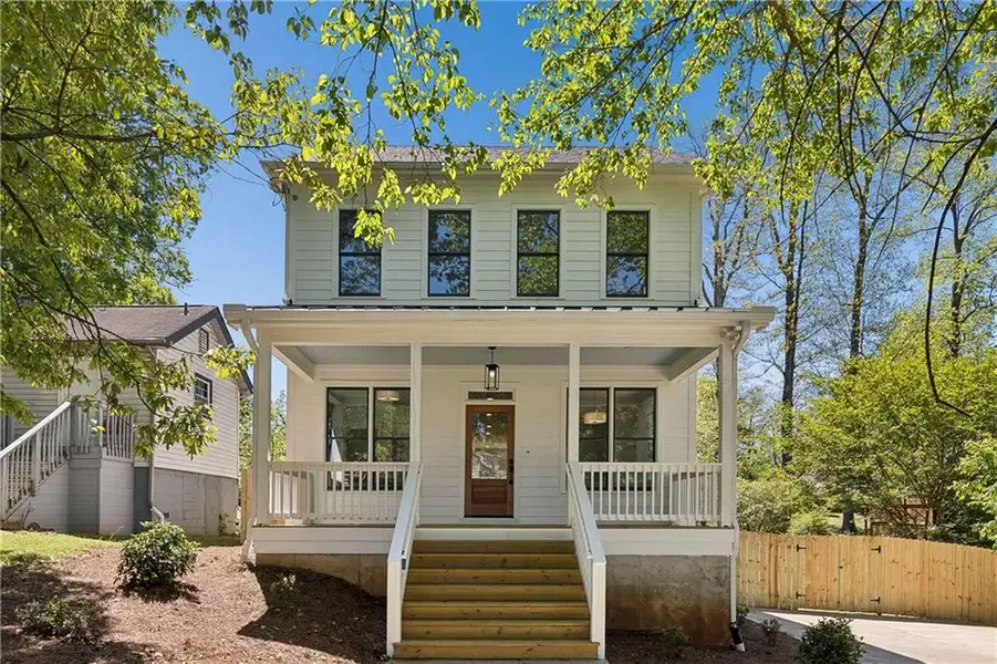 Exterior details and patio area of a home in , Atlanta (Image 2). Exterior details and patio area of a home in , Atlanta (Image 2).
