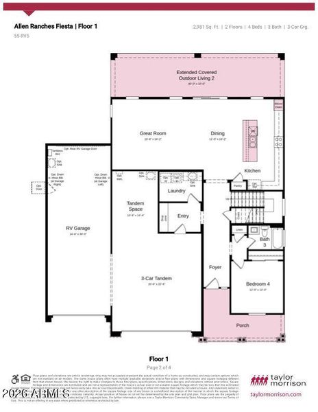 TM 55-RV5 Floor Plan. Main Level