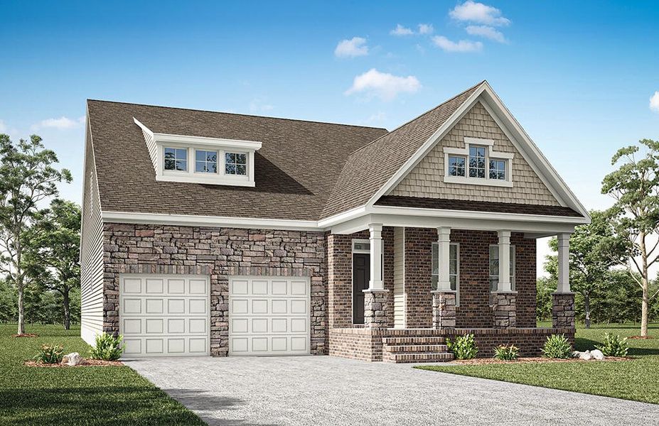 Representative exterior photo of a completed home built from the Harrison by Eastwood Homes in Waterford Commons, Rock Hill, SC (Image 5).