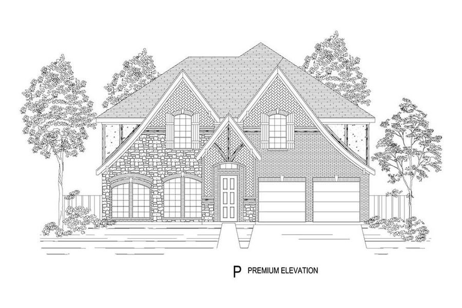 Representative rendering of the exterior for the Brentwood 45 3F (w/Media) by First Texas Homes (Image 18). Representative rendering of the exterior for the Brentwood 45 3F (w/Media) by First Texas Homes (Image 18).