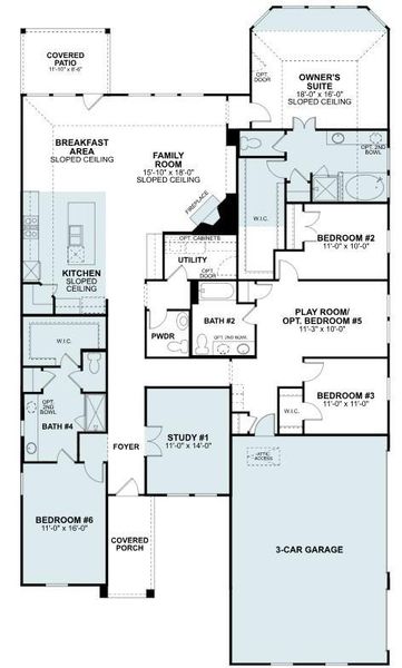 2D floor plan layout of this home in Lone Star Landing, Montgomery, TX (Image 4).