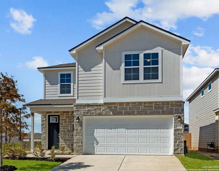 Front exterior of a new home in Talley Fields, San Antonio, TX, highlighting curb appeal (Image 17). Front exterior of a new home in Talley Fields, San Antonio, TX, highlighting curb appeal (Image 17).