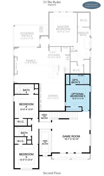 2D floor plan layout for the Ryder by Landon Homes in Fields Select - 50's, Frisco, TX (Image 16). 2D floor plan layout for the Ryder by Landon Homes in Fields Select - 50's, Frisco, TX (Image 16).