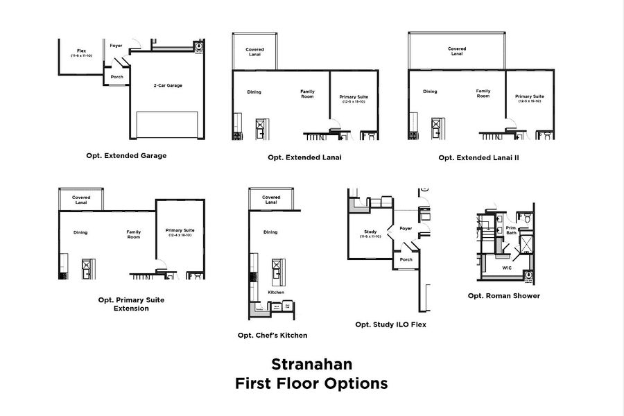 2D floor plan layout for the Stranahan by DRB Homes in Panther Creek, Jacksonville, FL (Image 4).