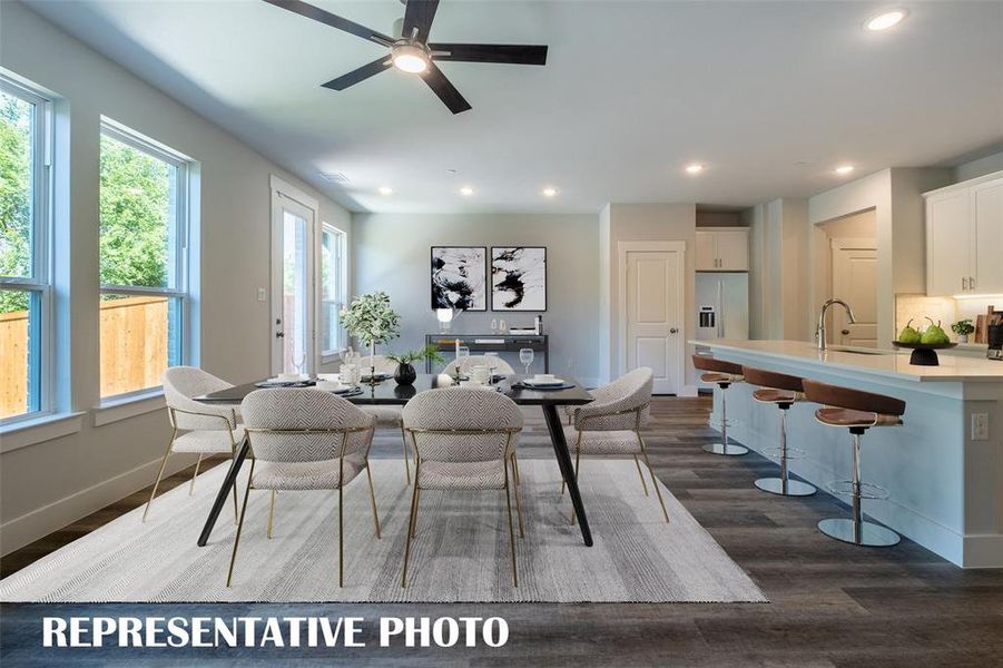 Whether it's grand dinner parties or cozy family meals, this dining room was designed with you in mind!  REPRESENTATIVE PHOTO VIRTUALLY STAGED