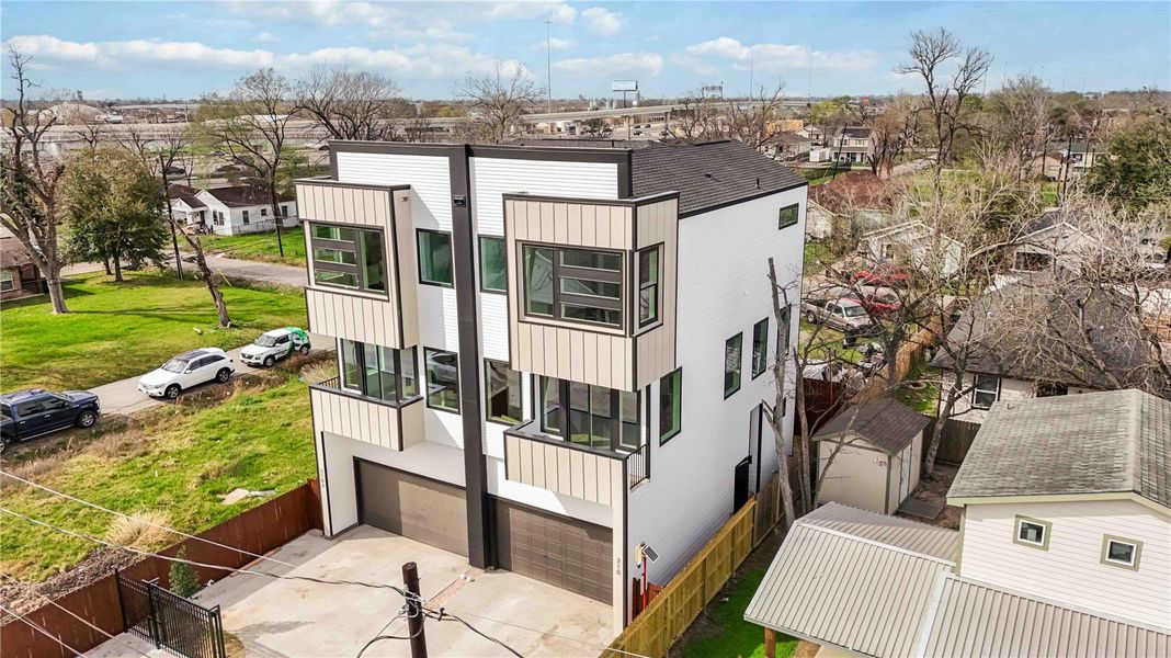 Townhome units A & B, contemporary modern, two tone design.