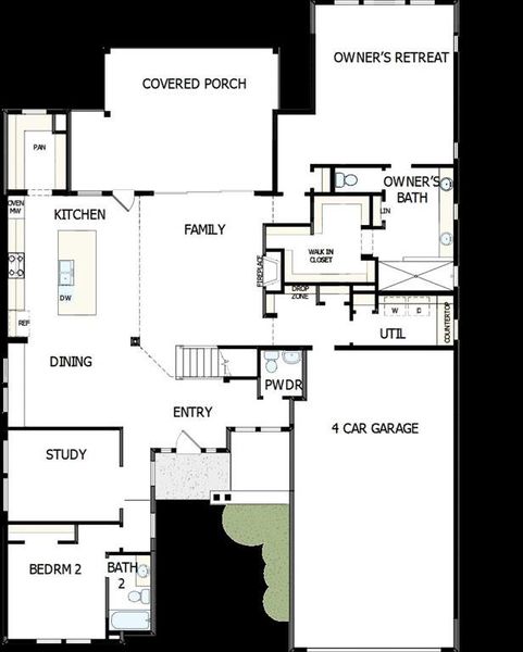 2D floor plan layout of this home in Pecan Square - Estates, Northlake, TX (Image 3). 2D floor plan layout of this home in Pecan Square - Estates, Northlake, TX (Image 3).