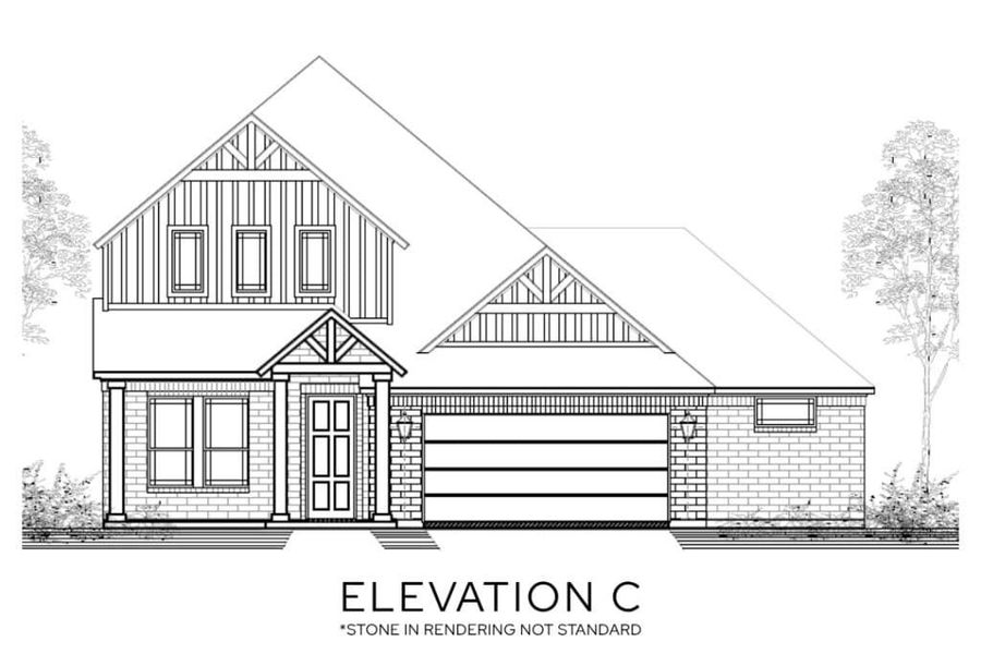 Representative rendering of the exterior for the The Monticello by Lillian Custom Homes (Image 8).