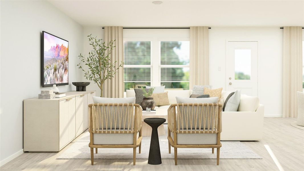 Furnished interior view inside a new home in Firefly Pointe: Classic Collection, Hutto (Image 4). Furnished interior view inside a new home in Firefly Pointe: Classic Collection, Hutto (Image 4).