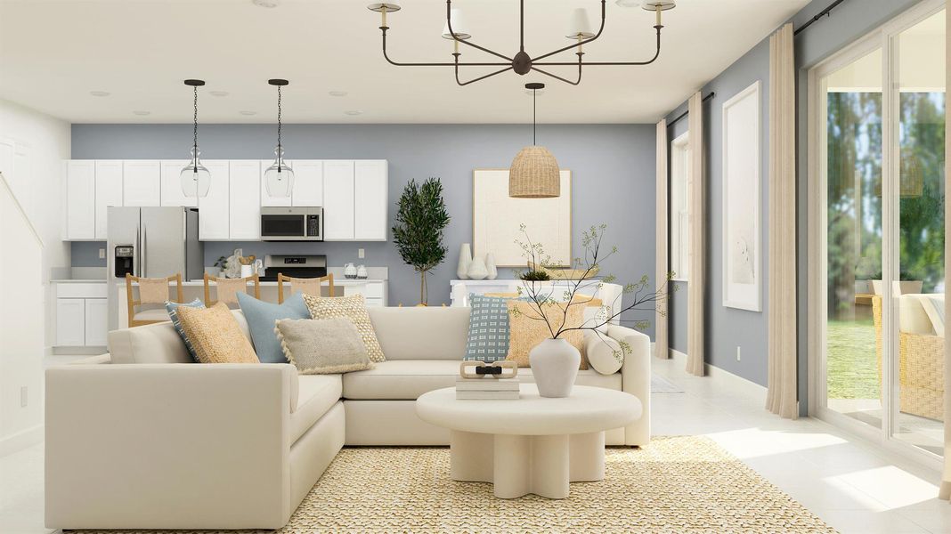 Furnished interior view inside a new home in Estates of Boynton Waters, Boynton Beach (Image 8).